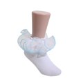 thumbnail image 3 of Girls Toddler Little Girls White Ruffle Socks Dress Lace Frilly | Lace Embroidery Flower Ruffle, 2-8Y Girls Frilly Dress Socks, Uniforms and Formal Dresses, Soft Comfortable Cotton, 3 of 3