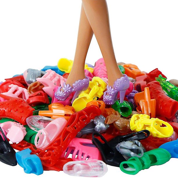 32 artículos/juego de accesorios para mu?ecas = 10 Uds. Vestido de ropa para mu?ecas + 4 gafas + 6 collares de plástico + 2 bolsos + 10 pares de zapatos para Barbie XianweiShao 1327533320634