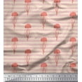 thumbnail image 1 of Soimoi White Poly Georgette Fabric Stripe & Jellyfish Ocean Printed Craft Fabric by the Yard 42 Inch Wide, 1 of 3