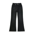 thumbnail image 2 of GBSYEWXS Denim Pants For Girls Teen Soft Elastic Waist Flare Ankle-Length Classic-Fit Colored Black Jeans Size 4-5 Years, 2 of 9