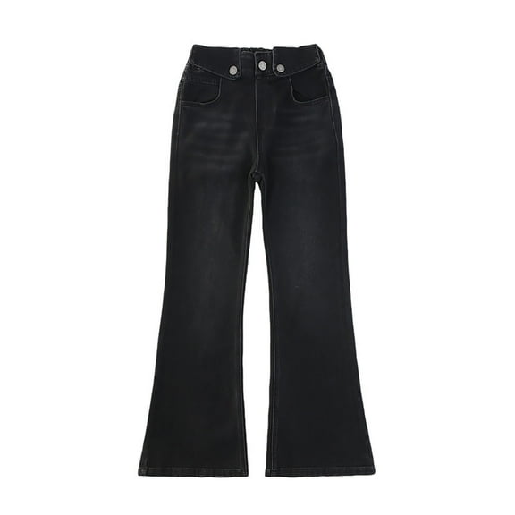 shoper Teen Girls Flare Jeans Kids Fashion Stretchy Denim Pants Bell Bottoms with Pockets Size 4-15 Years
