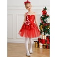 thumbnail image 3 of iiniim Kids Girls Christmas Elf Candy Cane Sequins Ballet Tutu Dance Dress Holiday Party Dress Up Red 8, 3 of 7