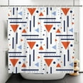 thumbnail image 2 of Abstract Geometric Shower Curtain Colorful Geometric Abstract Boho Orange Triangle, Modern Minimalist Boho Art Bathroom Decor Waterproof Fabric Bath Curtain 60x72 inch, 2 of 12