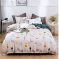 thumbnail image 2 of TEMOGU-Dinosaur Duvet Cover Queen Cartoon Animals Bedding Set Soft Microfiber Dino Print Comforter Cover for Teen Boys Girls with Zipper Ties, 2 of 4