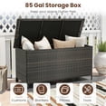 thumbnail image 5 of Yardi Yard Indoor Outdoor 85 Gallon Storage Container with Waterproof Liner and Universal Wheels-Brown, Outdoor Furniture Storage Deck Box, 5 of 9