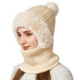 thumbnail image 6 of Outfmvch Winter Beanie Hat for Women Women Winter Beanie Hat Scarf Set Ski Snow Ear Flaps Cold Weather Warm Knit Hats Fleece Lined Women's Beanies Winter Beige One Size, 6 of 6
