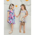 thumbnail image 5 of Millie Loves Lily Girls Periwinkle Rose Angel-Sleeve Dress & Purple Dot Shorts Set, Size (3T-12 & Plus Sizes), 5 of 5