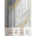 thumbnail image 3 of White Gold Marble Sheer Curtains for Living Room Bedroom Abstract Blue Simple Geometric Sheer Curtains 84 Inch Long 2 Panels Set Light Filtering Curtain Window Treatments Drapes for Dining Room, 3 of 6