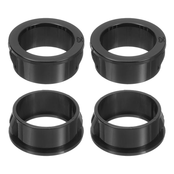 18 Pack Cable Snap Bushing Grommet, 1" Mounting Dia Black Round Nylon