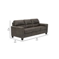 thumbnail image 5 of 89 Inch Tufted Sofa Gray Vegan Faux Leather Stitched Accents Track Arms, 5 of 5