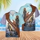thumbnail image 4 of Jesús toma mi mano Jesús es mi salvador Camisas hawaianas para hombre y mujer Camisas playeras con cruz de león Camisas florales frescas de verano Ropa, 4 of 5