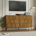 thumbnail image 2 of YouTrend Fluted 7 Drawers Dresser, 55.1" Wide Modern Chest of Drawers with Wood Foot, Dresser TV Stand Up to 65 Inch TV, Wood Drawer Organizer for Bedroom, Living Room, Hallway, 2 of 7