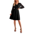 thumbnail image 1 of Vestido de manga larga con escote en V y encaje calado, vestido de manga larga hasta la rodilla, vestidos casuales de otoño e invierno, vestido de cóctel, vestido de fiesta, 1 of 6