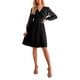 thumbnail image 1 of Vestido de manga larga con escote en V y encaje calado, vestido de manga larga hasta la rodilla, vestidos casuales de otoño e invierno, vestido de cóctel, vestido de fiesta, 1 of 6