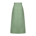 thumbnail image 4 of Dresses For Women 2024 Ladies Solid And Half Length Slit Midwaist Button Down Long Vacation Skirts, 4 of 4