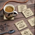 thumbnail image 3 of Inkdotpot Set of 6 Drink Coasters Easy Clean 4-inch SquareCoastersCork Base-Reusable- Quotes, 3 of 8