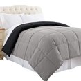 thumbnail image 3 of Benzara BM46037 Génois Grand Size Box Matelassé Réversible Couette&44; Noir & Argent, 3 of 4