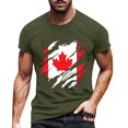 thumbnail image 1 of T-shirt pour Homme Canada Drapeau Canadien Manches Courtes Feuille d'Érable Haut Col Rond T-Shirts pour Homme, 1 of 4