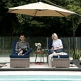 thumbnail image 5 of JOIVI Outdoor Chaise Lounge Chairs, Gray Wicker Rattan Adjustable Position Sun Lounger with Removable Navy Cushions- Set of 2, 5 of 11