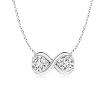 ANGARA Natural Double Diamond Infinity Pendant Necklace in 14K White Gold for Women (Size-3.2mm| Color-H| Clarity-SI2) | Anniversary, Jewelry Gift for Women | Natural Diamond Necklace