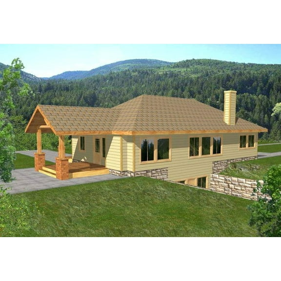 001-3117: Country Northwest 3 Bed, 3 Bath Luxury Home Plan, 3260 Sq Ft: Full Blueprints with License to Build by Home Plan Marketplace - Lesuto