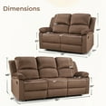thumbnail image 5 of Bonzy Home Manual Recliner Sofa Living Room Furniture Set Adjustable Backrest, Manual Recliner Chair, Manual Loveseat and 3 Seat Recliner Sofa Couch Set for Living Room, 5 of 7