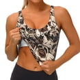 thumbnail image 3 of Balery Pug Pattern Racerback Sports Bras for Women - Padded Seamless High Impact Support for Yoga Gym Workout Fitness-Medium, 3 of 8