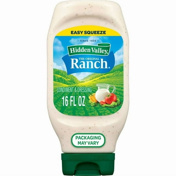 Hidden Valley Original Ranch Salad Dressing and Topping, 16 Ounce Bottle(2 Packs)