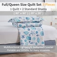 thumbnail image 5 of Jessy Home Queen/Full Size Beach Bedding Blue Starfish Shell Conch Bedspread Coverlet Set, 5 of 7