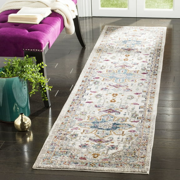 SAFAVIEH Aria Natasa Traditional Runner Rug, Cream/Multi, 2' x 8'