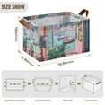 thumbnail image 7 of Yayeee Foldable Storage Basket for Shelves with Handles Waterproof Cloth Bins, Pink Door, 7 of 7