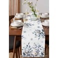 thumbnail image 4 of Blue Grey Christmas Burlap-Cotton Table Runner 70 Inches Long,Xmas Botanical Eucalyptus Leaves Snowflake Farmhouse Table Runners,Outdoor Dining Tablecloths Decor for Baby Shower Party Wedding 13x70, 4 of 9