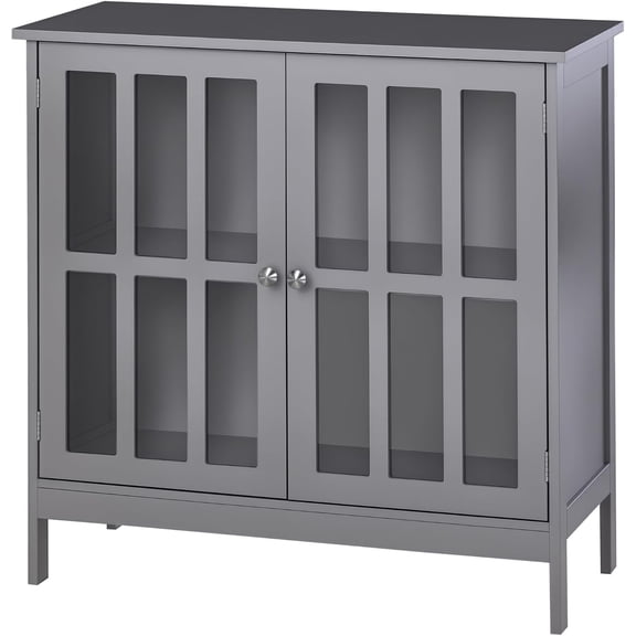 NeoNiches Sideboard Buffet, 2-Door Storage Cabinet, Credenza, Gray | Multifunction, Kitchen, Console, Living Room