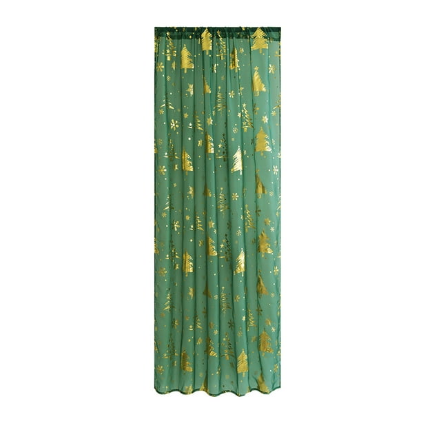 SDNall Christmas Tree Lights, Christmas Window Screens Christmas Tree Print Curtains Large-Size Decorative Curtains for Holiday Parties Suitable for Bedroom Window Christmas Decorations