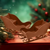 KOYPTL 2pcs-Christmas Santa Sled Tabletop Decoration for Wax Rings Trinkets,Xmas Village Display for Holidays Home Decor Statue Pedestal for Fireplace Bedroom Centerpieces Christmas Winter Holiday