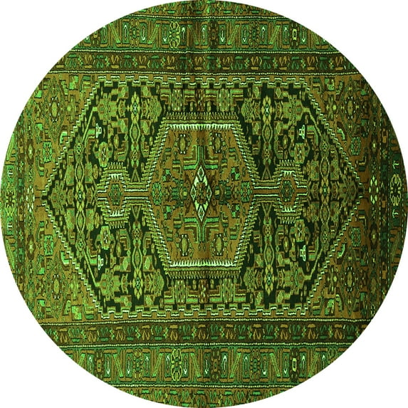 Ahgly Company Indoor Round Persian Green Traditional Area Rugs, 3' Round