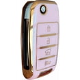 thumbnail image 4 of Key Fob Cover Compatible with Kia Optima Sorento Sportage Rio Soul Forte Carens Picanto TPU Keyless Entry Keychain Case Holder Protector,Pink-Gold, 4 of 6