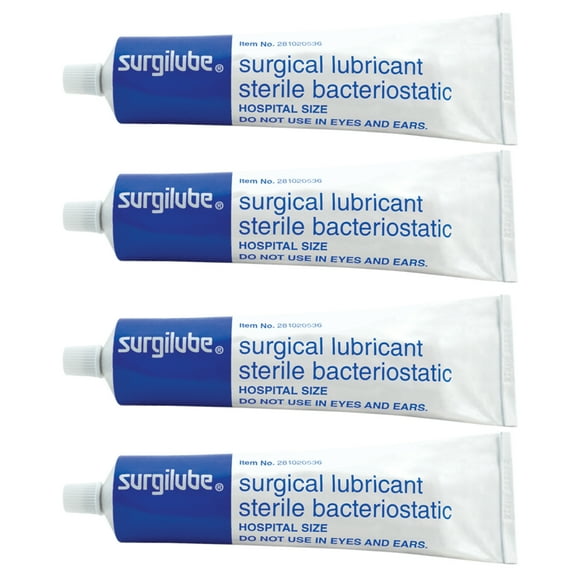 4 Pack SURGILUBE Lubricating Jelly Lube Sterile Tube Screw Top Tube 4.25oz Each