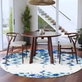 thumbnail image 4 of Round Area Rug 6 Ft, Spring Blue Floral Washable Non-Slip Circle Carpet for Living Room/Bedroom, Farmhouse Weeping Floral Leaves Low-Profile Indoor Mats Collection Rugs for Residential, 4 of 7