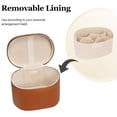 thumbnail image 4 of Cosmetic Case Leather Makeup Bag Portable Handheld Makeup Case Detachable Compartments, 4 of 5
