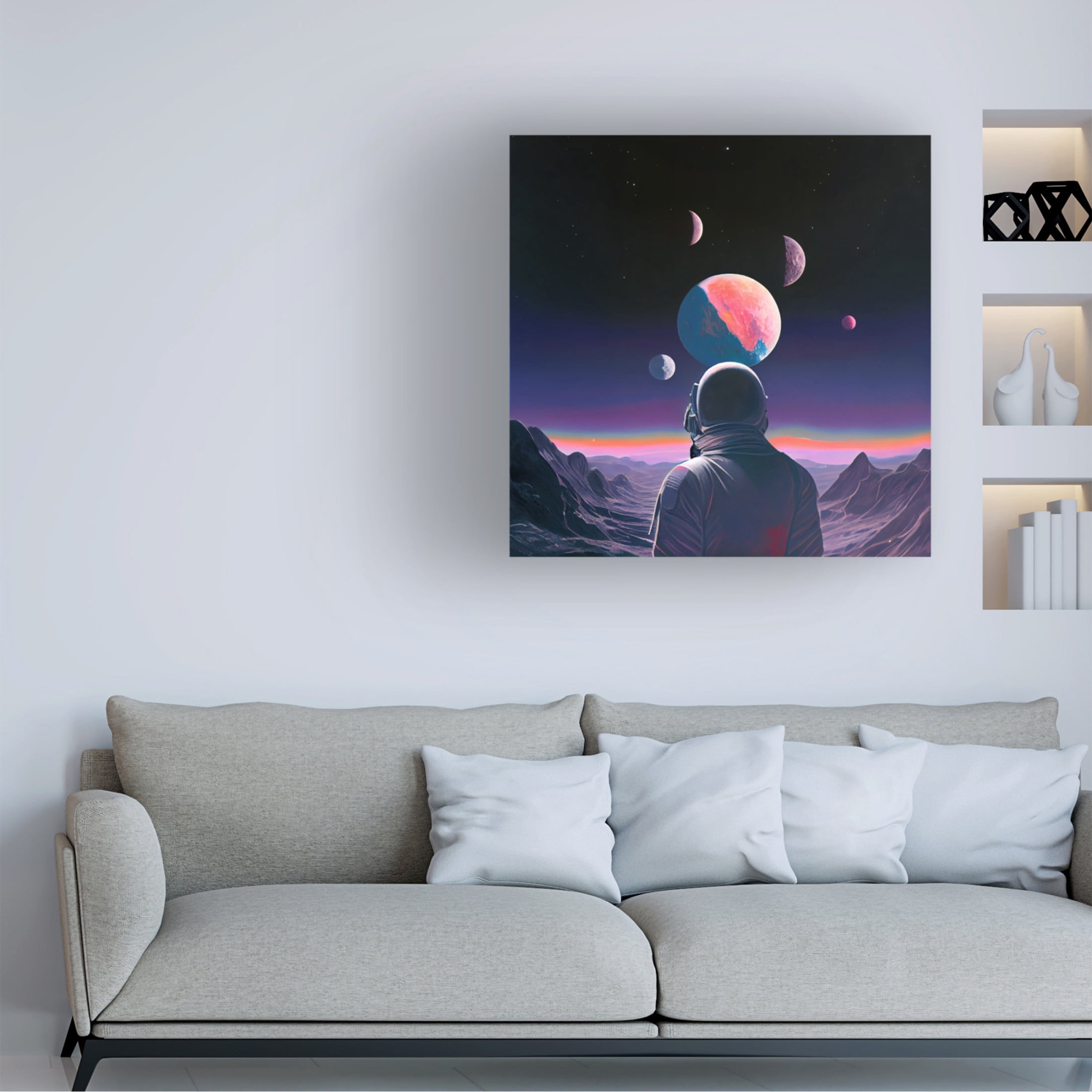 Canvas Wall Art - Sasha 'Astronaut I' Wall Art for Living Room, Bedroom, or Office Décor by Trademark Fine Art - 14 x 14 Inches