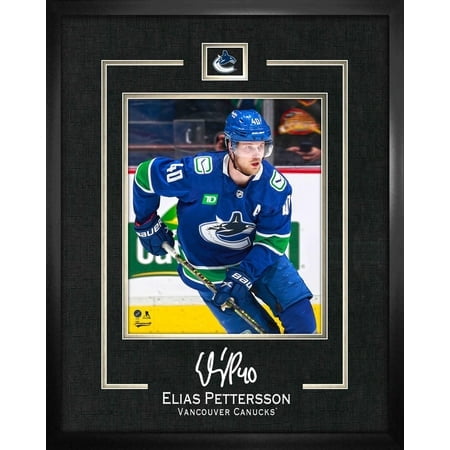 Elias Pettersson Cadre Signature Réplique 16x20 Canucks - Art Mural NHL sous Licence Officielle