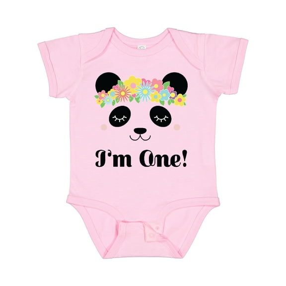 Inktastic First Birthday Panda 1 Year Old Girl Girls Baby Bodysuit