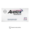 thumbnail image 1 of Avelox Moxifloxacino 400 mg solución inyectable 250 ml, 1 of 3