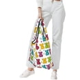 thumbnail image 4 of Shopping Bag 17.5×4.5×15in Crack Resistant Waterproof Super Large Capacity Reusable Extended Handle Can Be Carried Or One Shoulder Colorful Gummy Bears Candies Jelly Sweets, 4 of 8