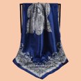 thumbnail image 4 of Mqqzkk Squared Satin Hair Scarf Flower Printed Head Scarf Soft Comfy Head Wrap Flower Hair Bandana Neck For Women, 4 of 6