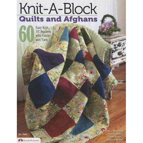 Pre-Owned Design Originals Knit-A-Block Quilts and Afghans: 60 Easy Knit 10 Squares with Fabric and Yarn, Book 3505, (Paperback)
