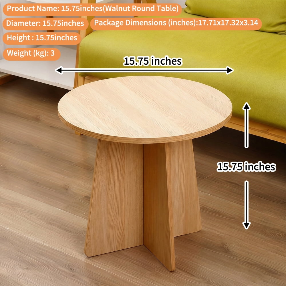 BEJOLO Round Coffee Table, Modern Table with Wood Grain Finish, End Table Side Tables for Living Room
