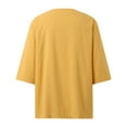 thumbnail image 4 of WEIYLL Ladies T Shirts Classic With Button Detail Short Sleeve Spring Summer Yellow Tee Sizes S, 4 of 9