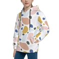 thumbnail image 2 of Rateoe Geometric Spots Pattern Boys Hoodie, Youth Pullover Hooded Sweatshirt, Kangaroo Pocket Hoodie for Kids-Small, 2 of 6